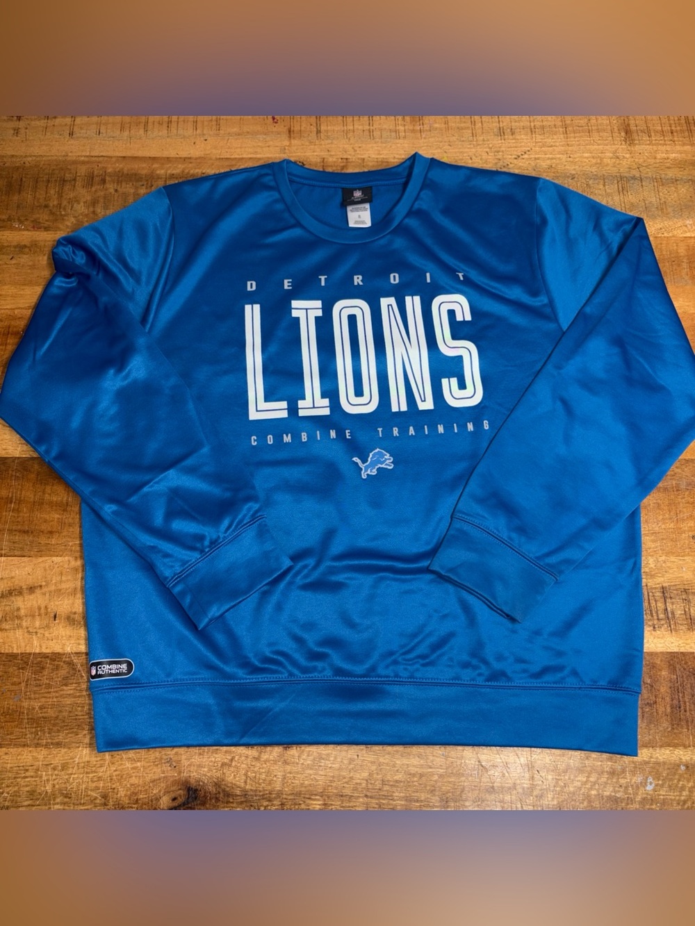 Detroit Lions NFL Team Apparel Combine Training Blue Sweatshirt Mens XXL